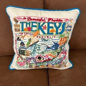 Catstudio Florida keys Hand-Embroidered Pillow